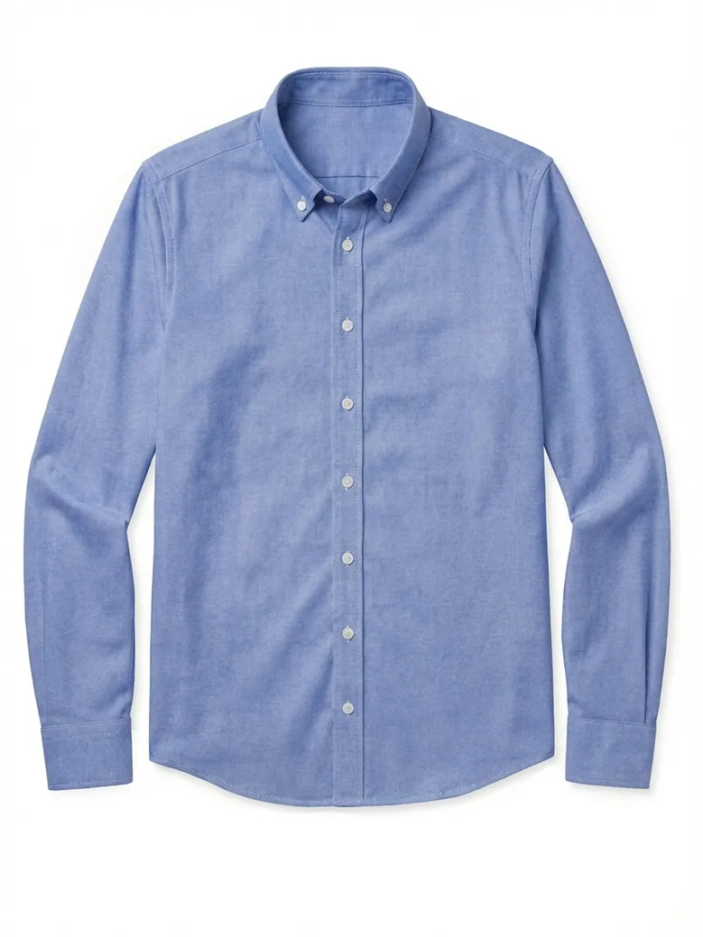 Bügelleichtes, schlichtes weißes Popeline-Hemd