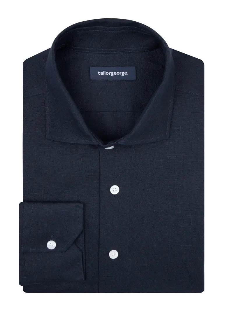 Bügelleichtes, schlichtes weißes Popeline-Hemd