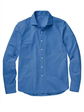 Schlichtes blaues Hemd aus dickem Gabardine