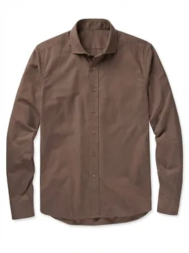 Schlichtes braunes Hemd aus dickem Gabardine
