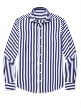 Blau gestreiftes Popeline-Hemd