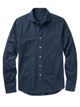 Schlichtes marineblaues Flanell Hemd