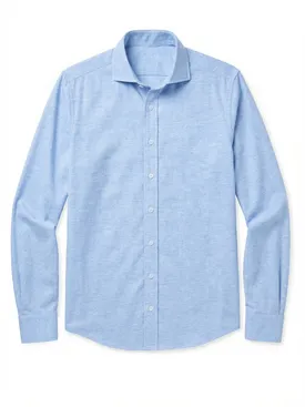 Schlichtes himmelblaues Flanell Hemd