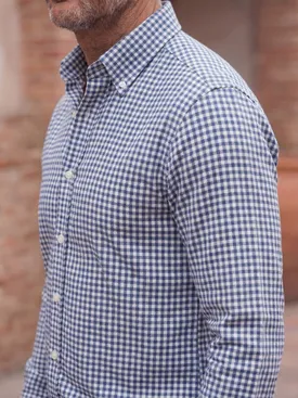Flanell hemd mit kleinem Karo blau