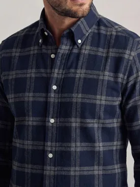 Tartan dickes Flanellhemd blau und Grau