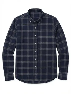 Tartan dickes Flanellhemd blau und Grau