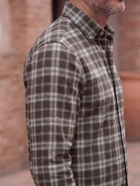 Karierte Braun Flanell Hemd