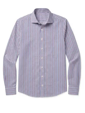 Popelinehemd mit blauen Streifen